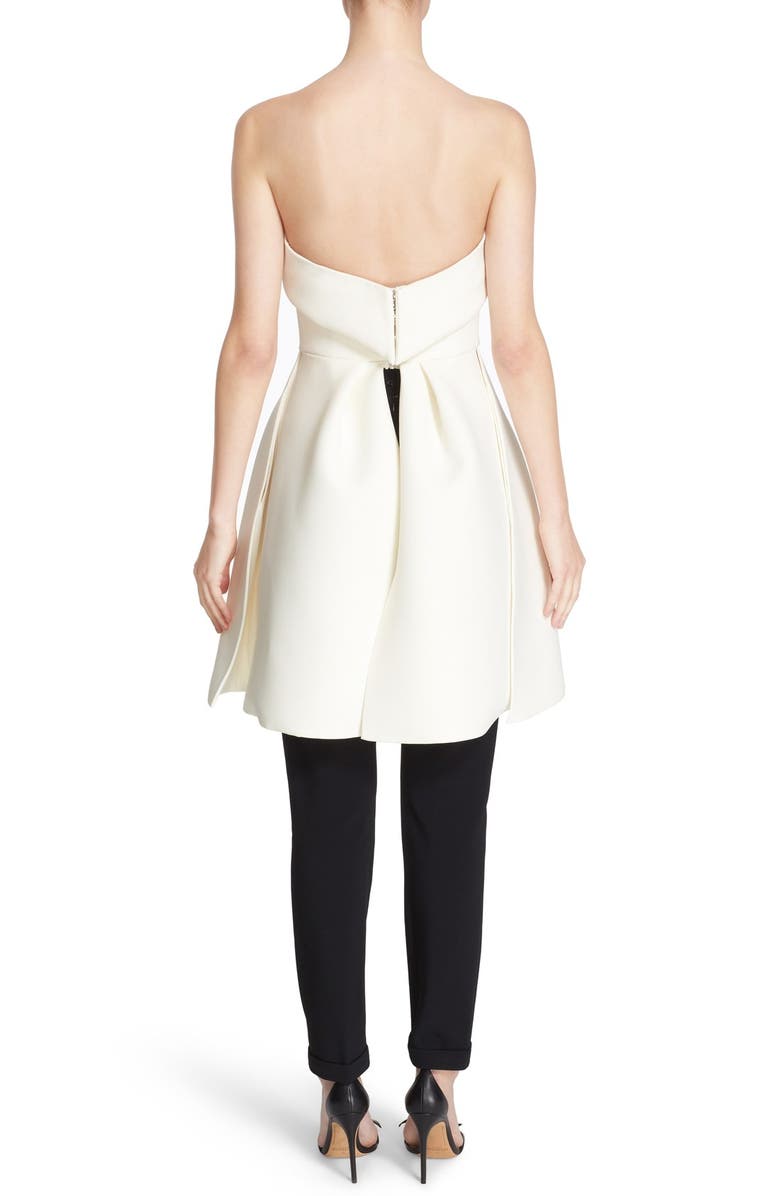 Brandon Maxwell Strapless Sweetheart Open Peplum Top, Alternate, color,