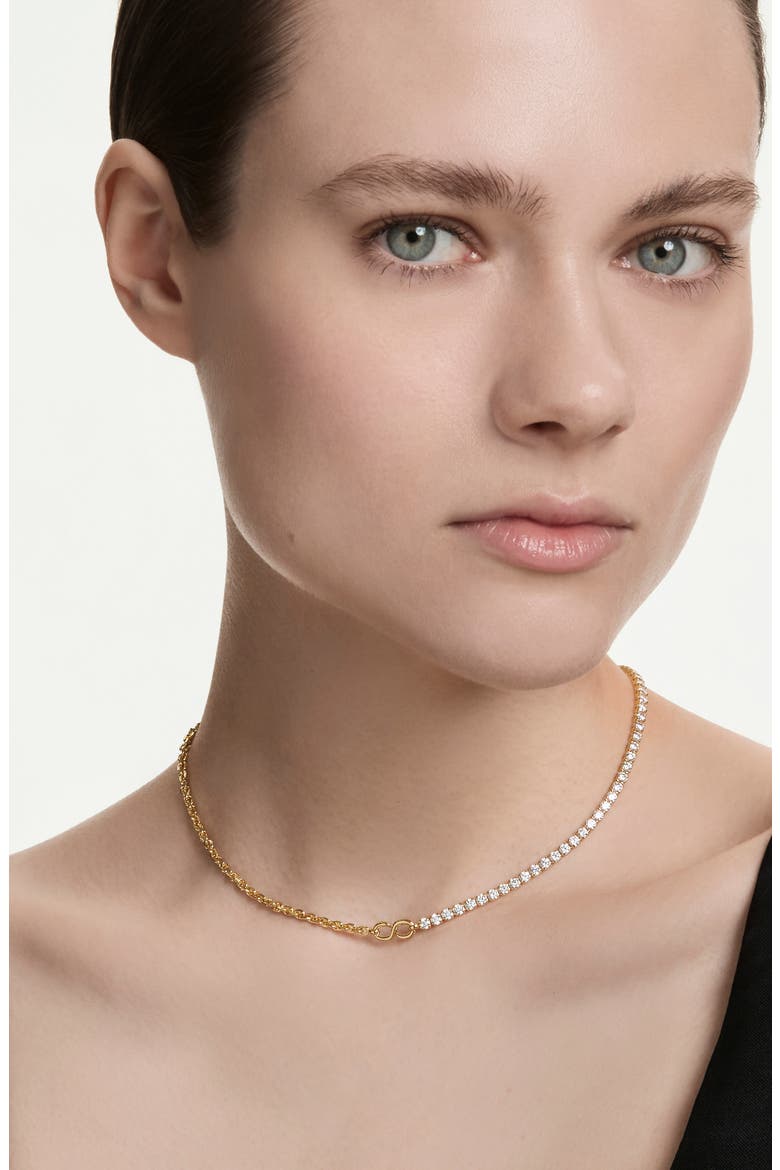 Matrix Mixed Chain Necklace, Alternate, color, WHITE GOLD