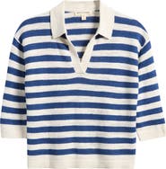 Seasalt Cornwall Gwynver Stripe Johnny Collar Sweater