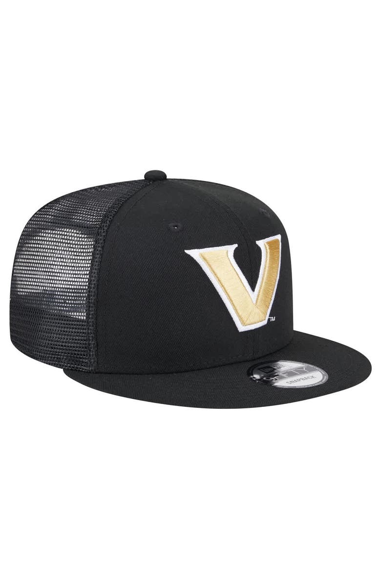 New Era Men's New Era Black Vanderbilt Commodores Trucker 9FIFTY Snapback Hat, Alternate, color, 