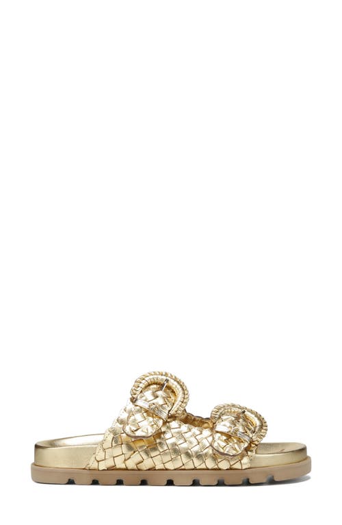 Shop Sam Edelman Tiffanie Woven Two-strap Sandal In Bright Gold