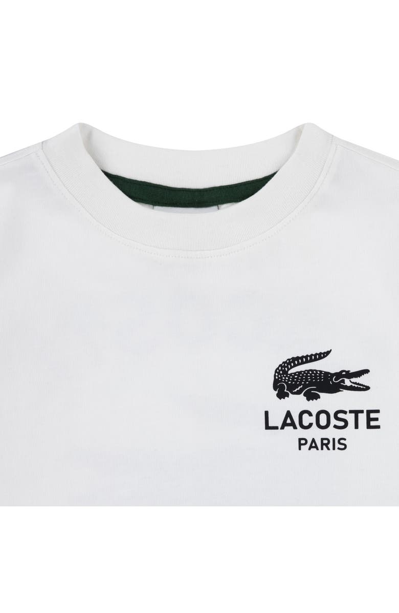 Lacoste Kids' Logo Organic Cotton Graphic T-Shirt, Alternate, color, Farine