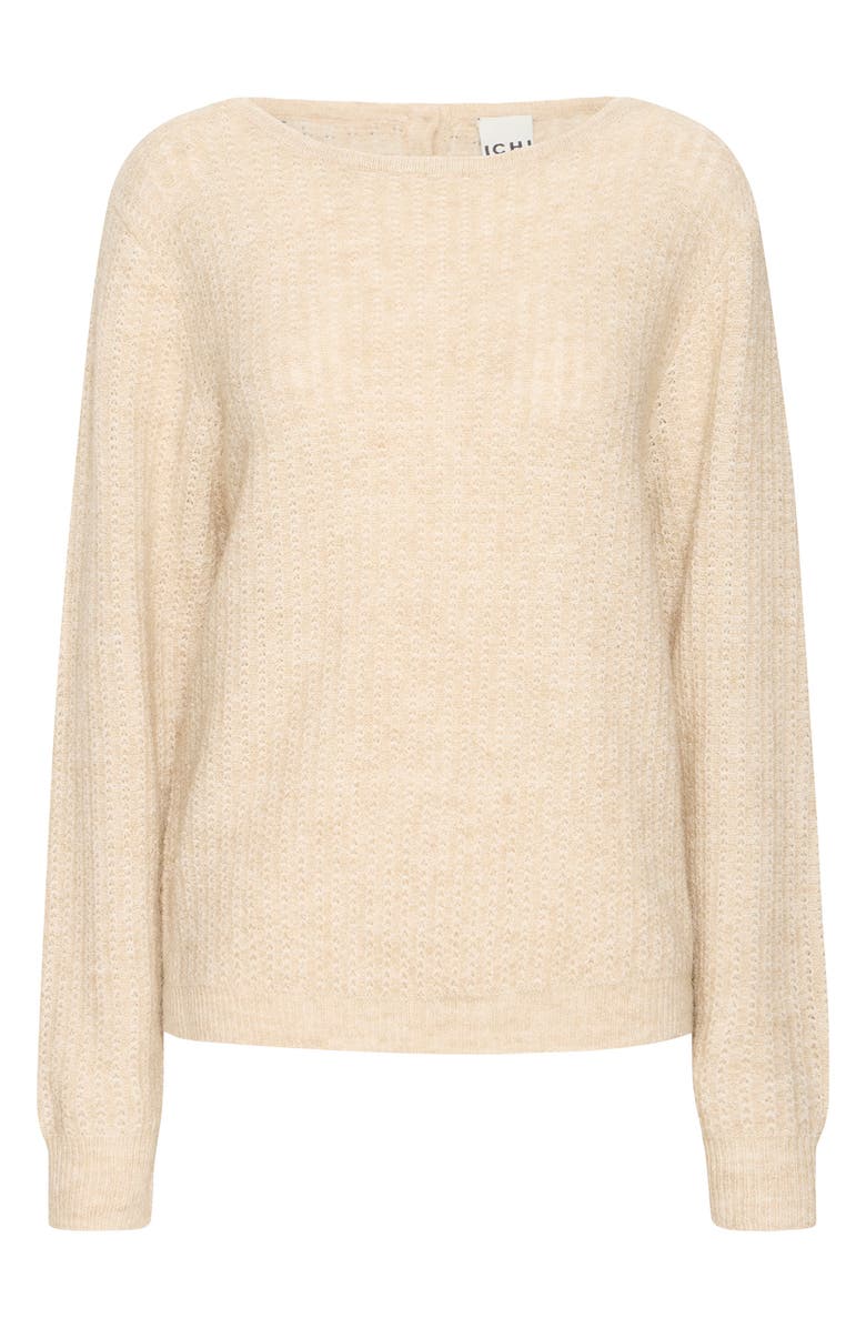 ICHI Boat Neck Sweater, Alternate, color, Oatmeal Melange