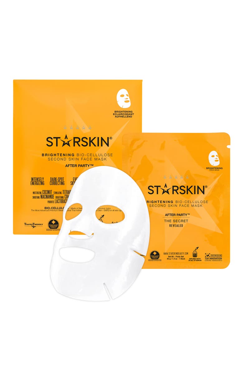 Starskin® After Party Bio-Cellulose Brightening Face Mask, Main, color, NO COLOR