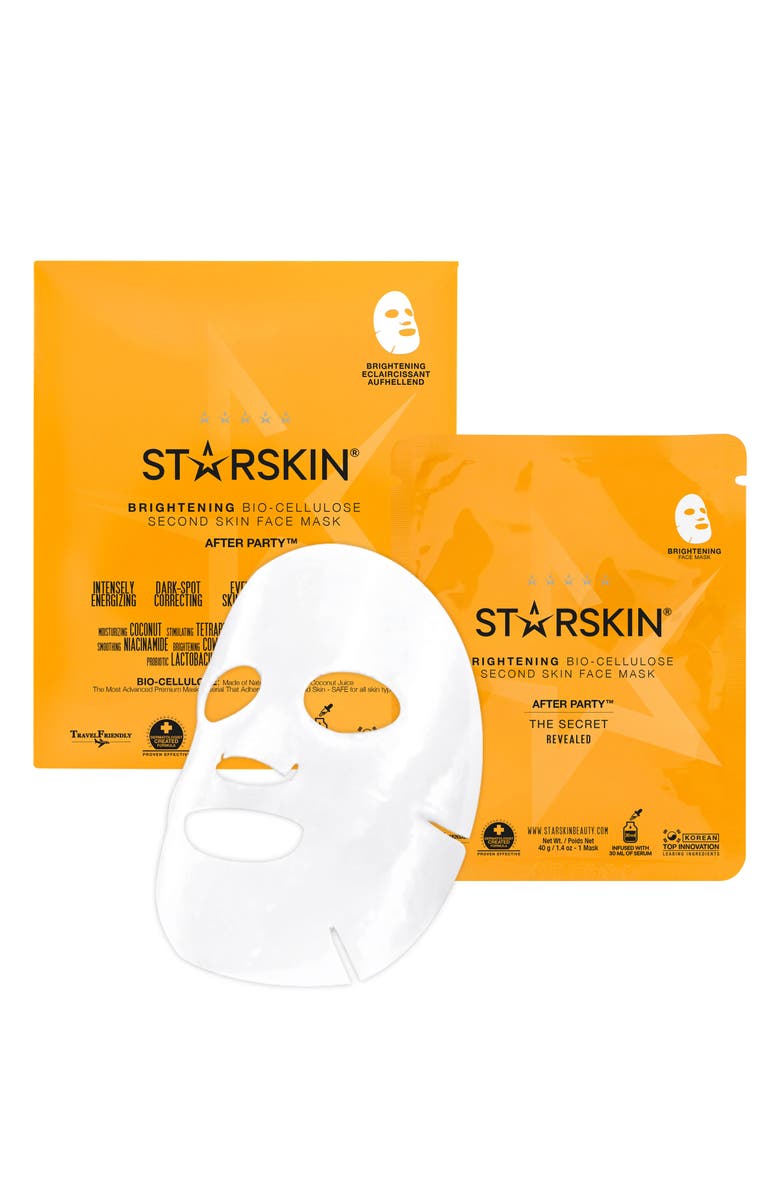 Starskin <sup>®</sup> After Party Bio-Cellulose Brightening Face Mask, Main, color,