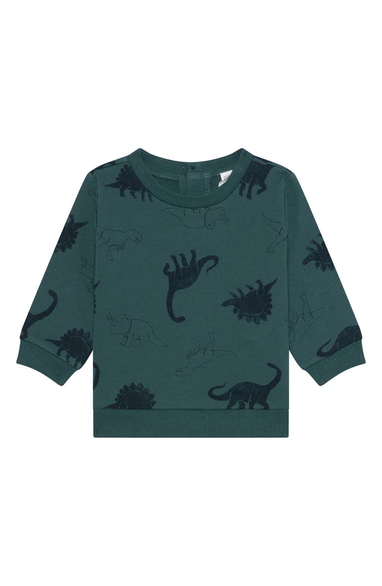 PL Baby by Petit Lem Dinosaur Sweatshirt, Joggers & Hat Set, Alternate, color, Dinos
