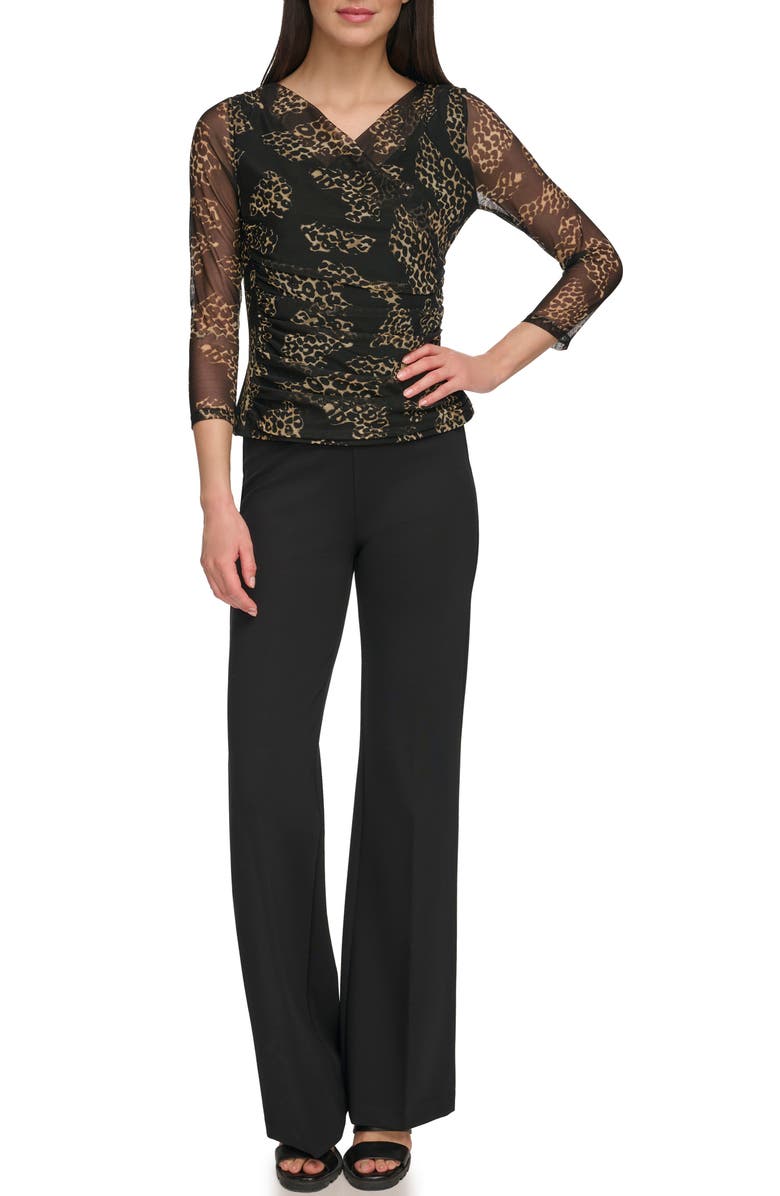 DKNY Surplice Mesh Top, Alternate, color, 