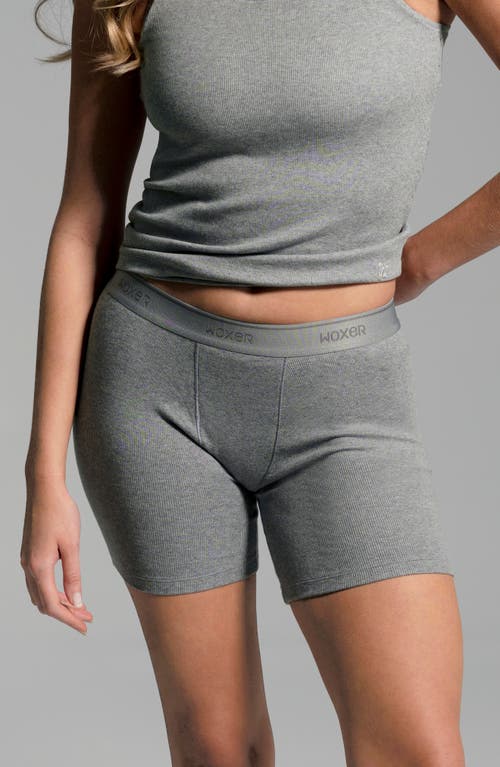 Woxer Baller Pima Cotton Blend Rib Boxer Briefs In Gray