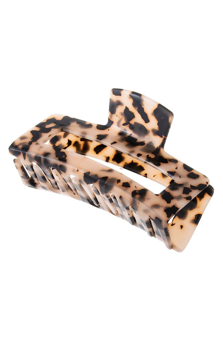 BY ADINA EDEN Jumbo Open Rectangle Hair Claw Clip, Alternate, color, Light Tortoise