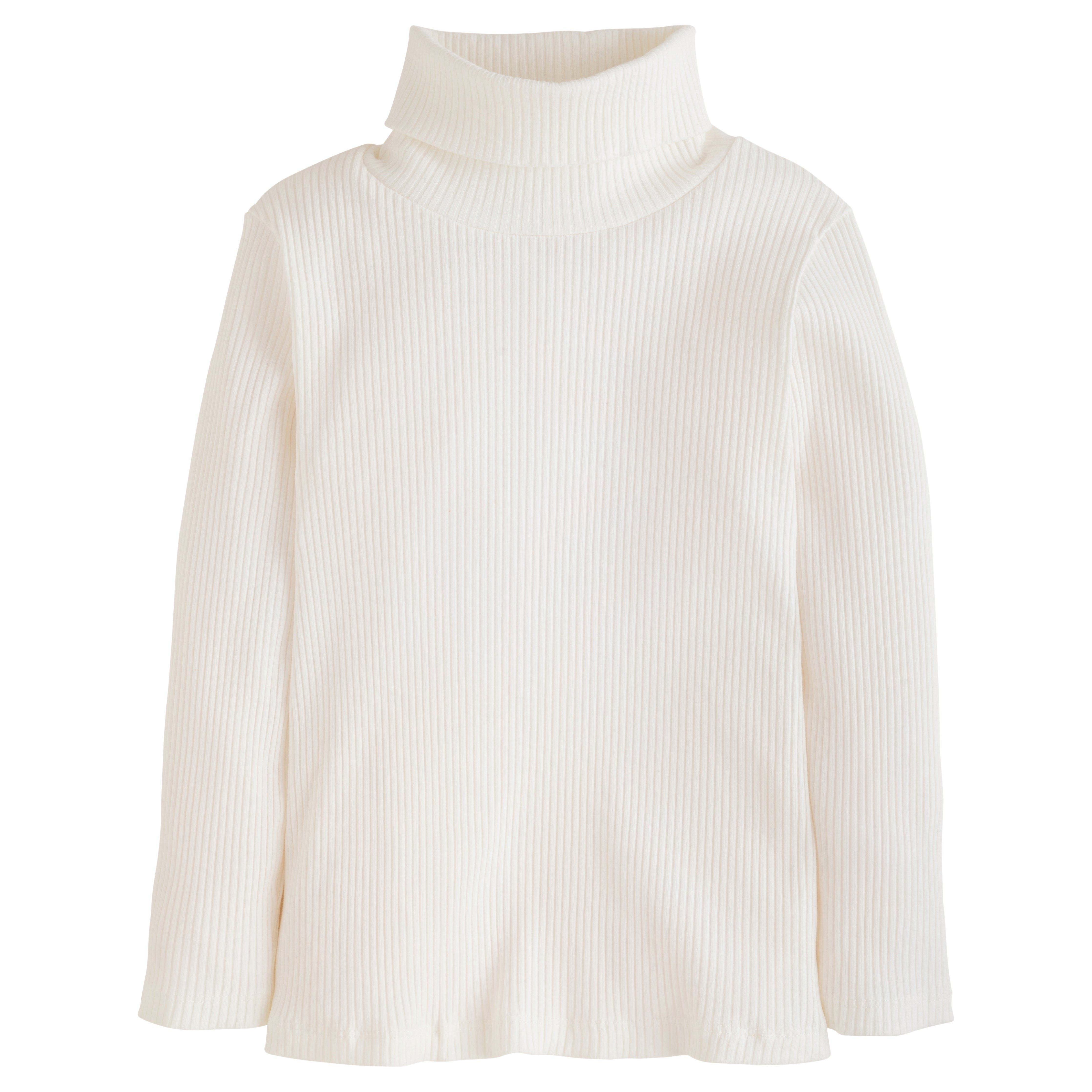Little English Kids' Solid Ribbed Turtleneck in Ivory 