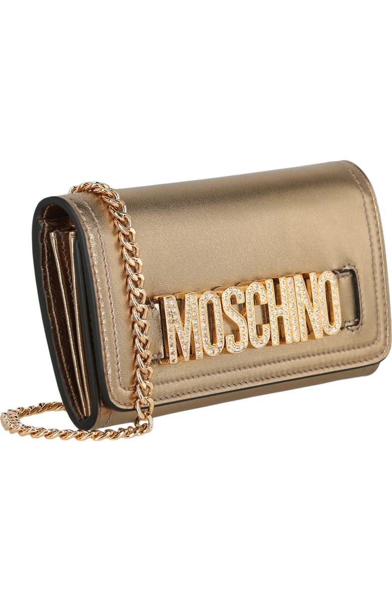 Moschino Logo Clutch, Alternate, color,