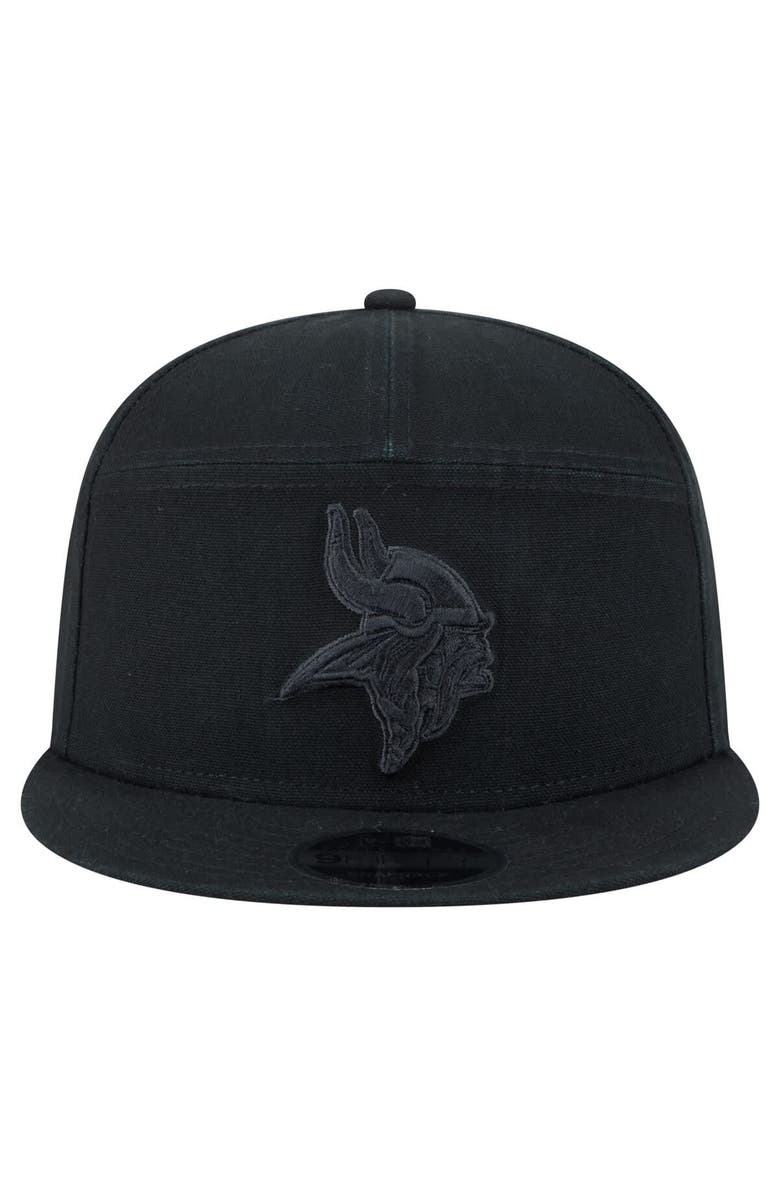 New Era Men's New Era Black Minnesota Vikings Adventure Canvas Split Panel 9FIFTY Snapback Hat, Alternate, color, 