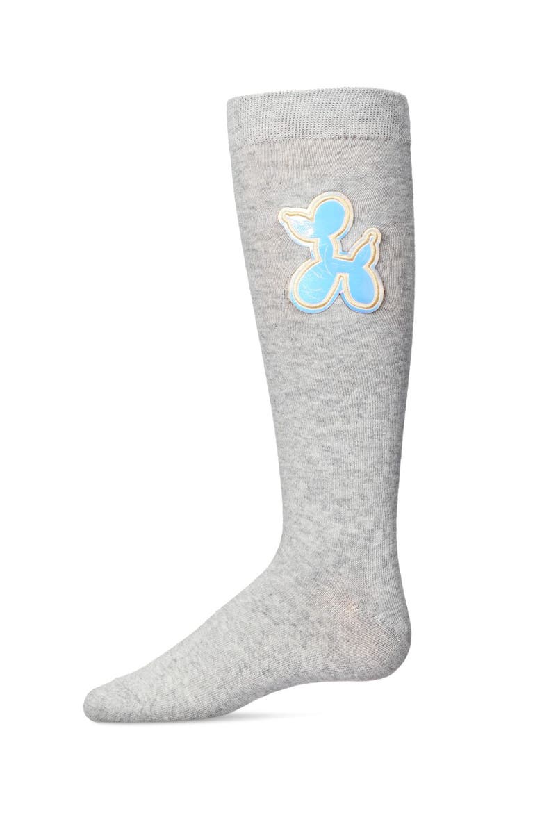 Iridescent Balloon Dog Knee High Sock, Main, color, Lt Gray Heather