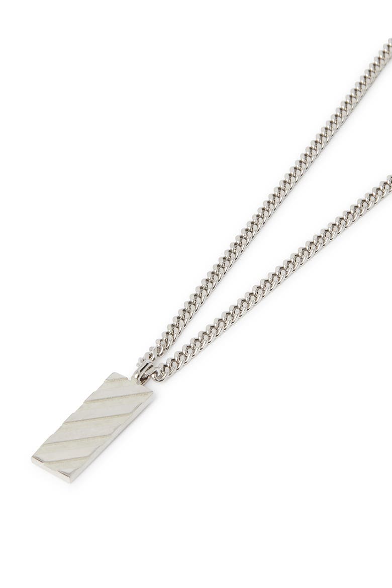 Men's Diag Necklace, Alternate, color, Silver