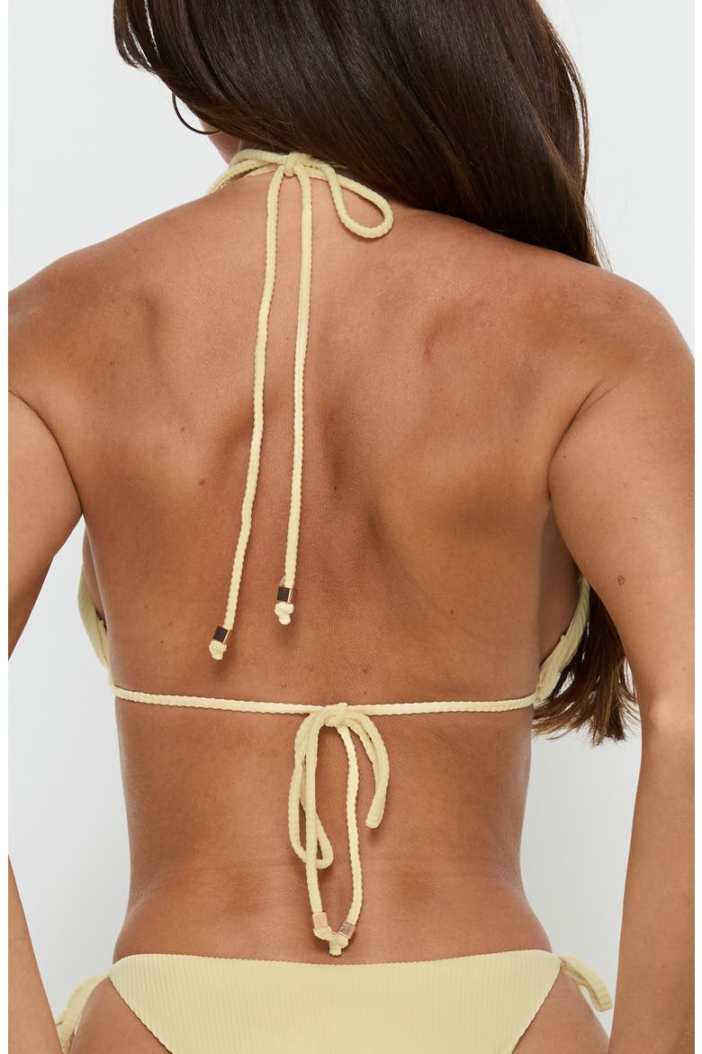 Nevaeh Rib Triangle Bikini Top, Alternate, color, YELLOW