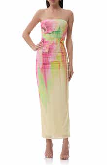 AFRM Marlo Strapless Mesh Maxi Dress