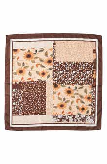 MARCUS ADLER Floral Satin Scarf