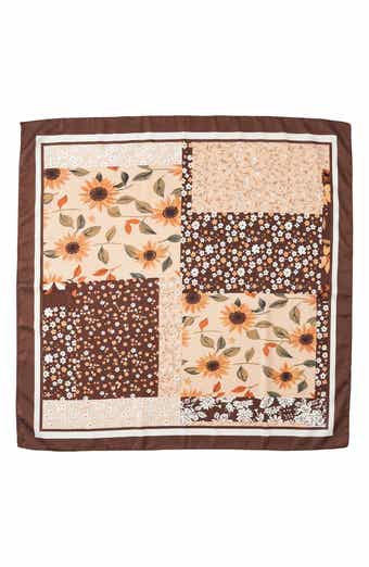 MARCUS ADLER Floral Satin Scarf