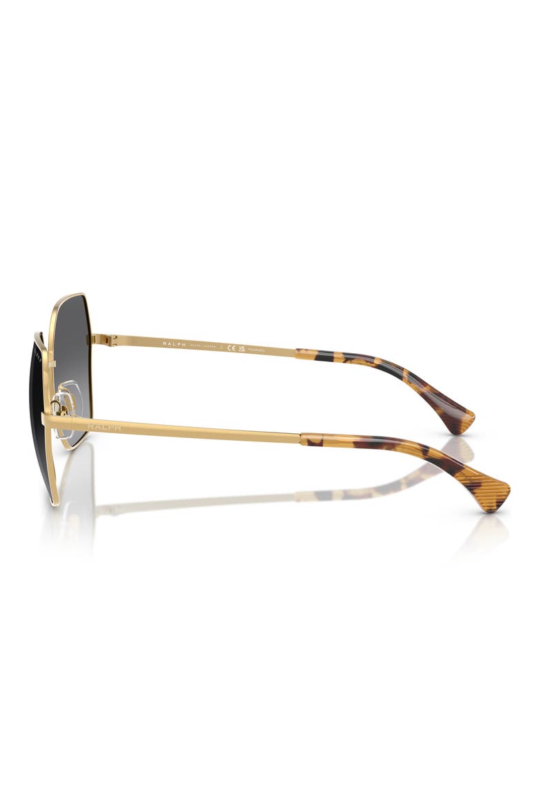 58mm Polarized Gradient Square Sunglasses, Alternate, color, GOLD / POLAR GRADIENT GREY