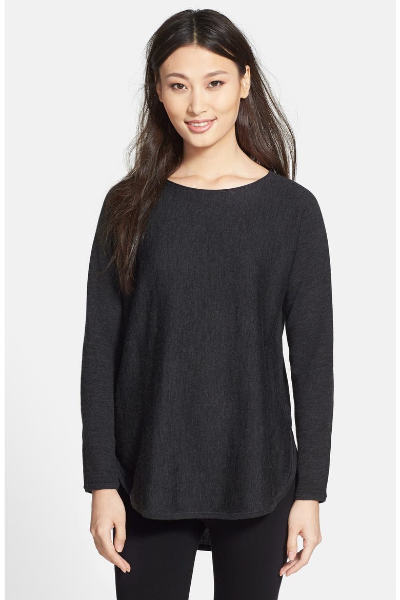 Ballet Neck Merino Tunic, Main, color, CHARCOAL