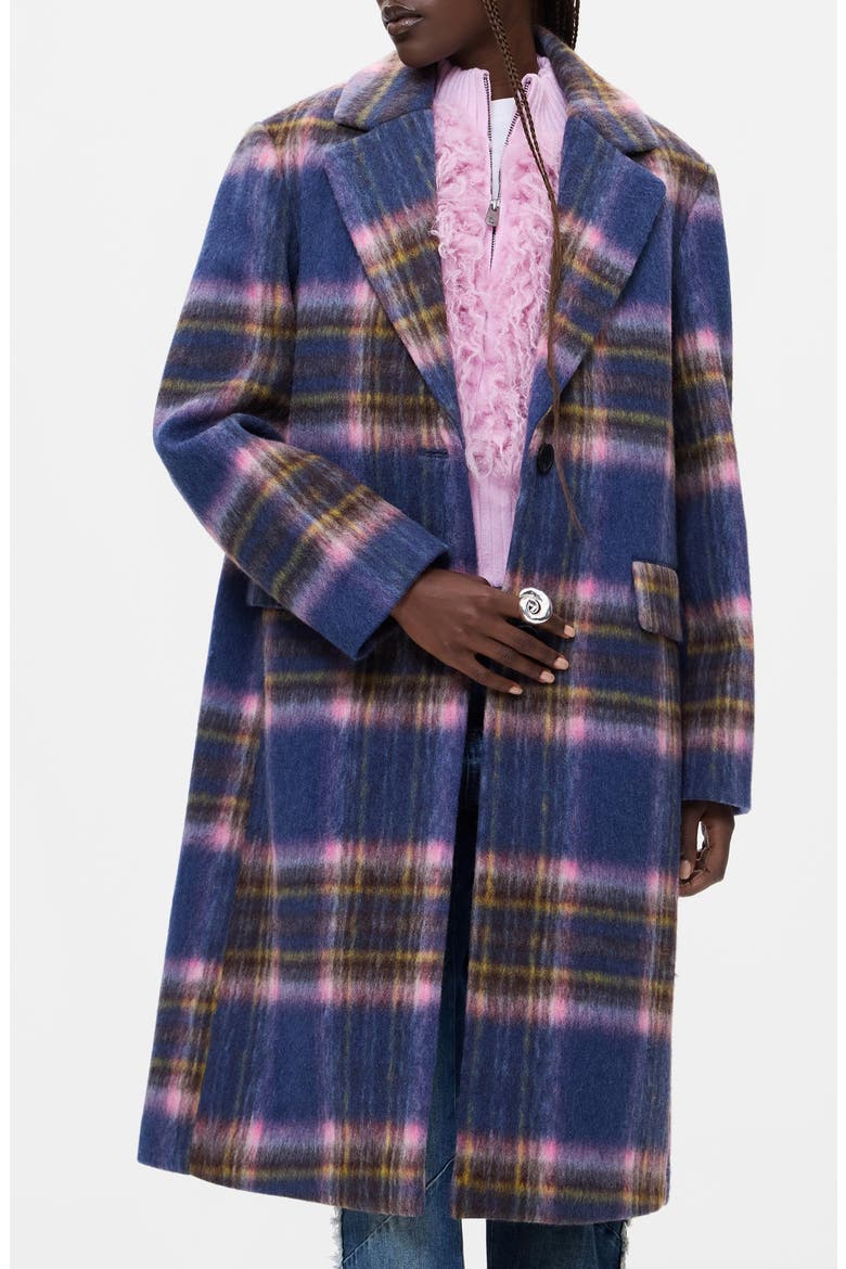 Plaid Overcoat, Alternate, color, NAVY BLUE