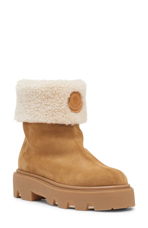 Moncler Aurea Shearling-lined Suede Ankle Boots In Multi