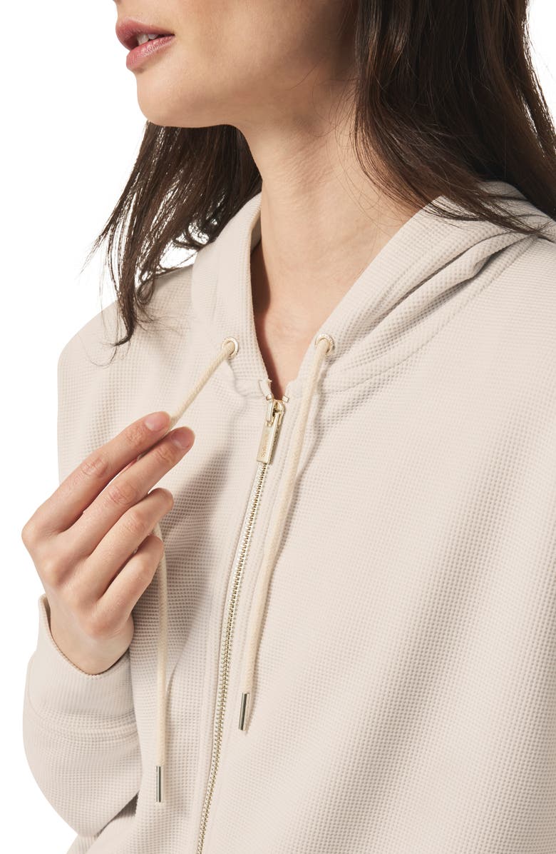 Splendid Waffle Scuba Knit Full Zip Hoodie, Alternate, color, Moonstone