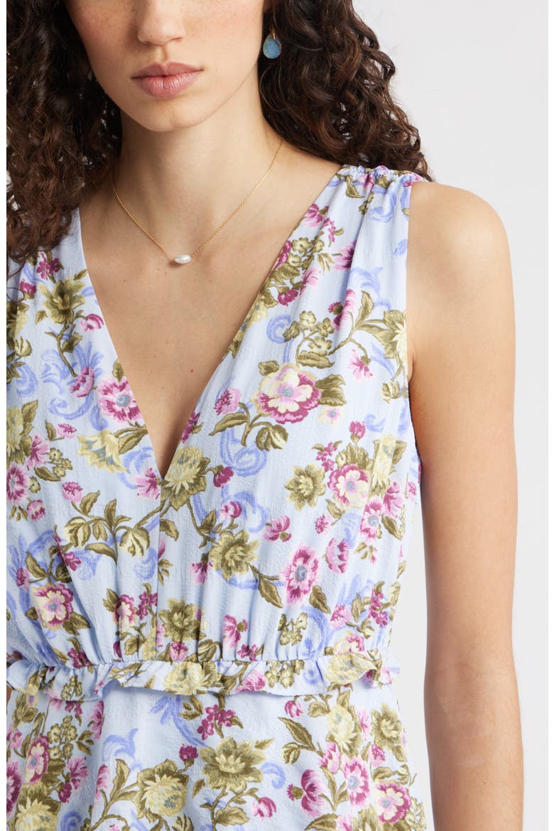 Floral Tiered Maxi Dress, Alternate, color, BLUE- SAVANNAH MEDALLION