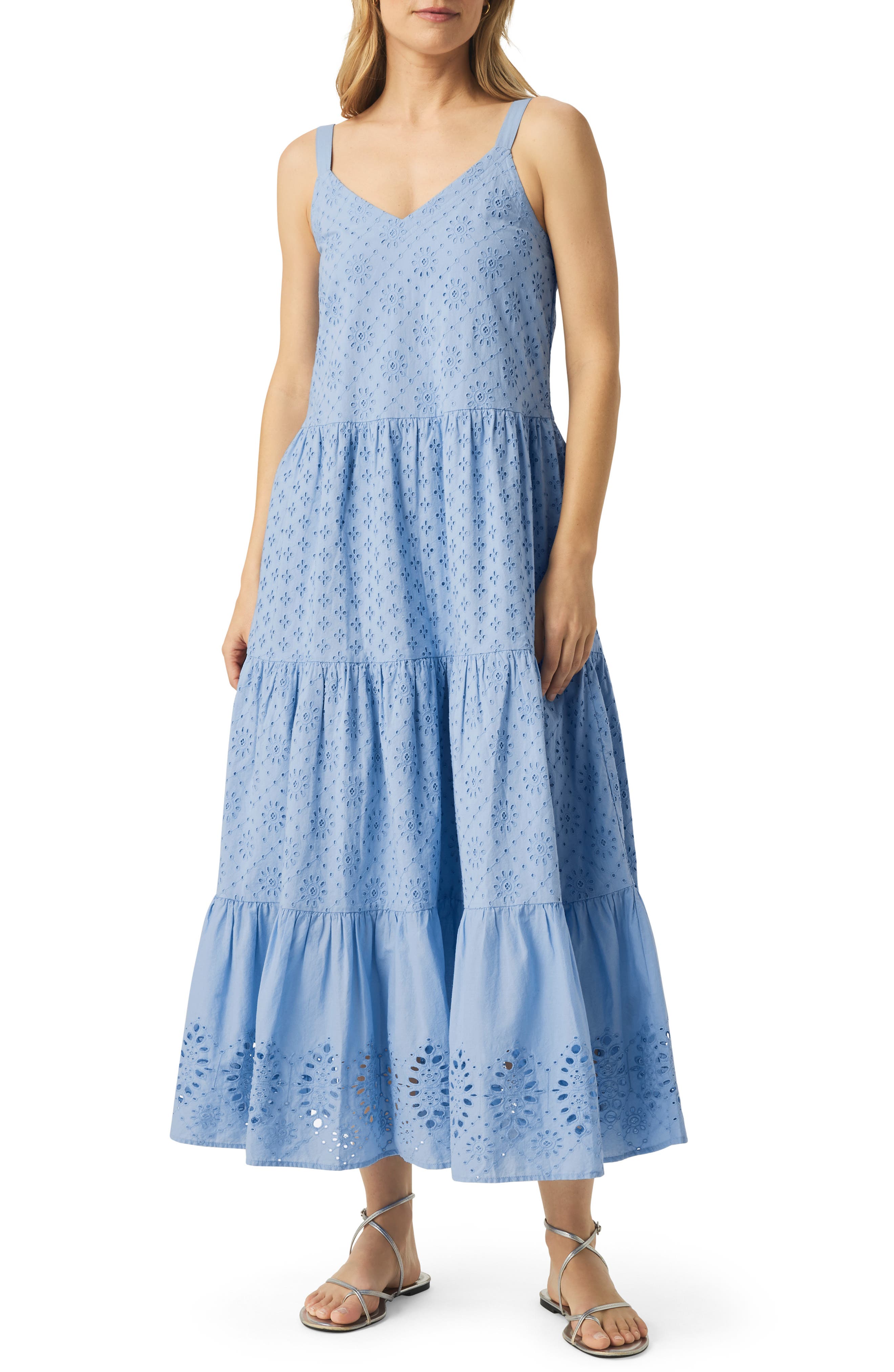 Splendid Wynona Eyelet Cotton Midi Dress