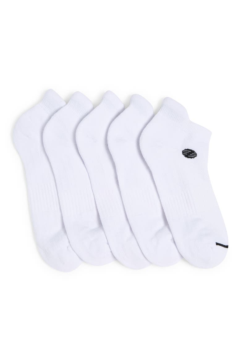 Sport 5-Pack Tab Back Socks, Main, color, WHITE