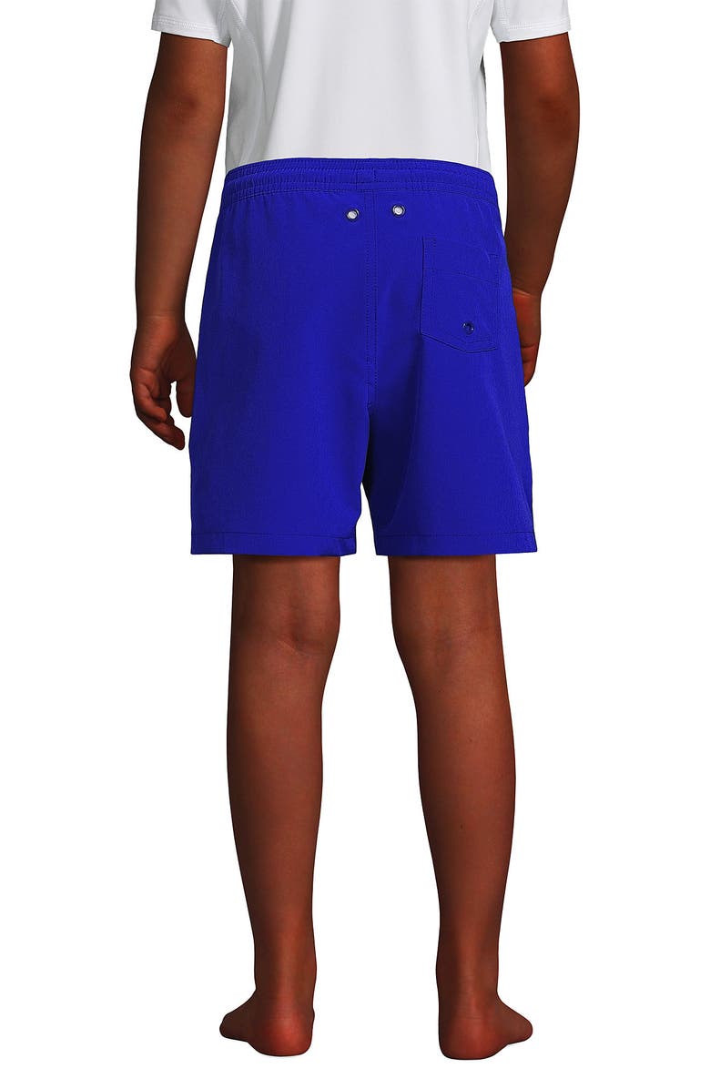 Lands' End Boys Print Swim Trunks, Alternate, color, Electric Blue