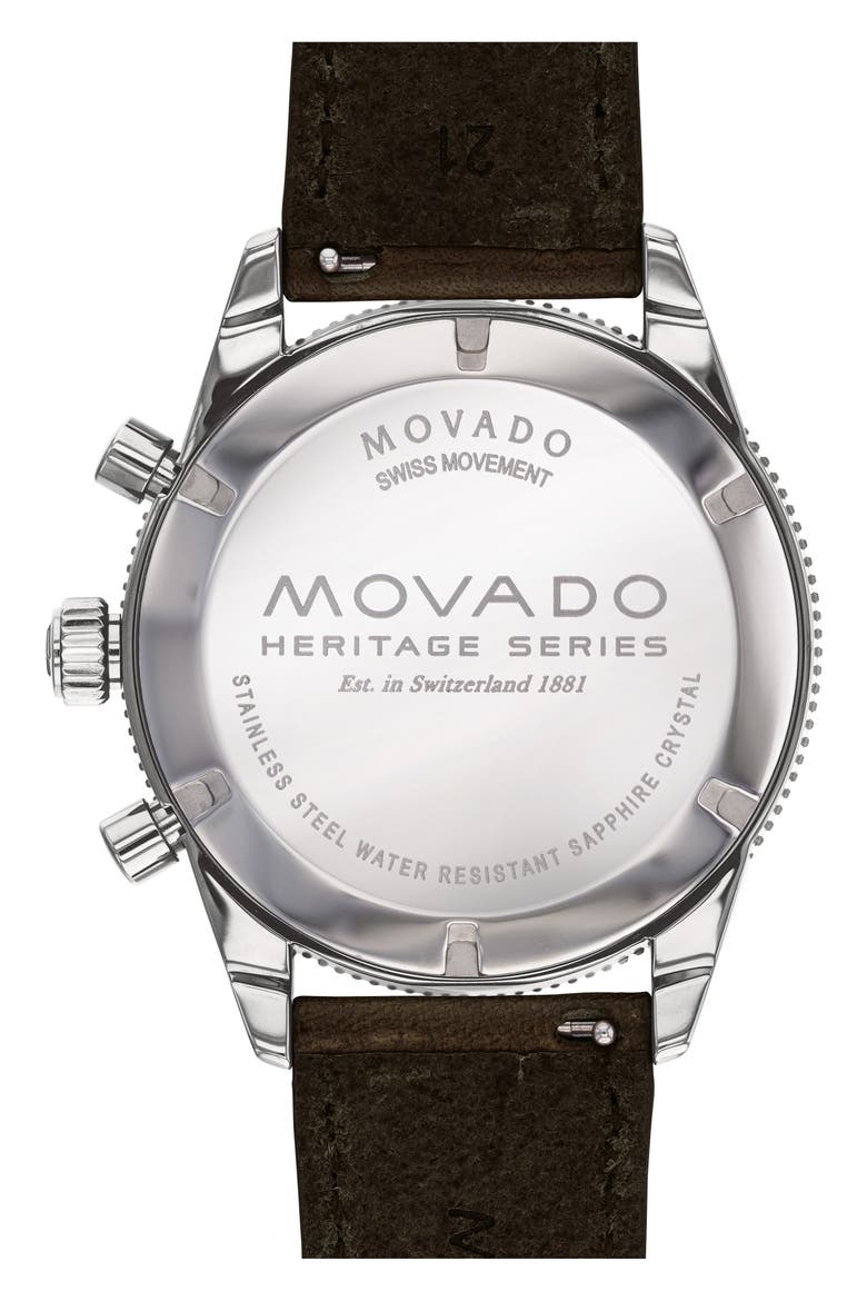 Heritage Chrono Leather Strap Watch, 42mm, Alternate, color, COGNAC/ BLUE/ SILVER