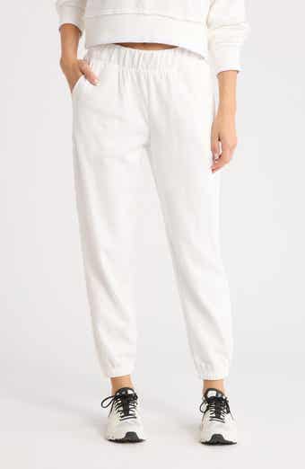 YOGALICIOUS Stone Wash Lace Trim Joggers