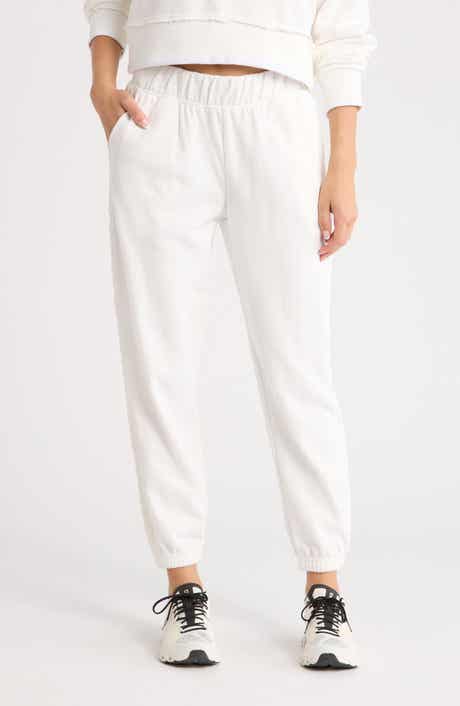YOGALICIOUS Stone Wash Lace Trim Joggers