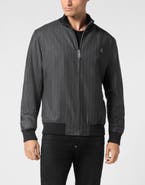 PHILIPP PLEIN Wool Pinstripe Bomber Ls Men