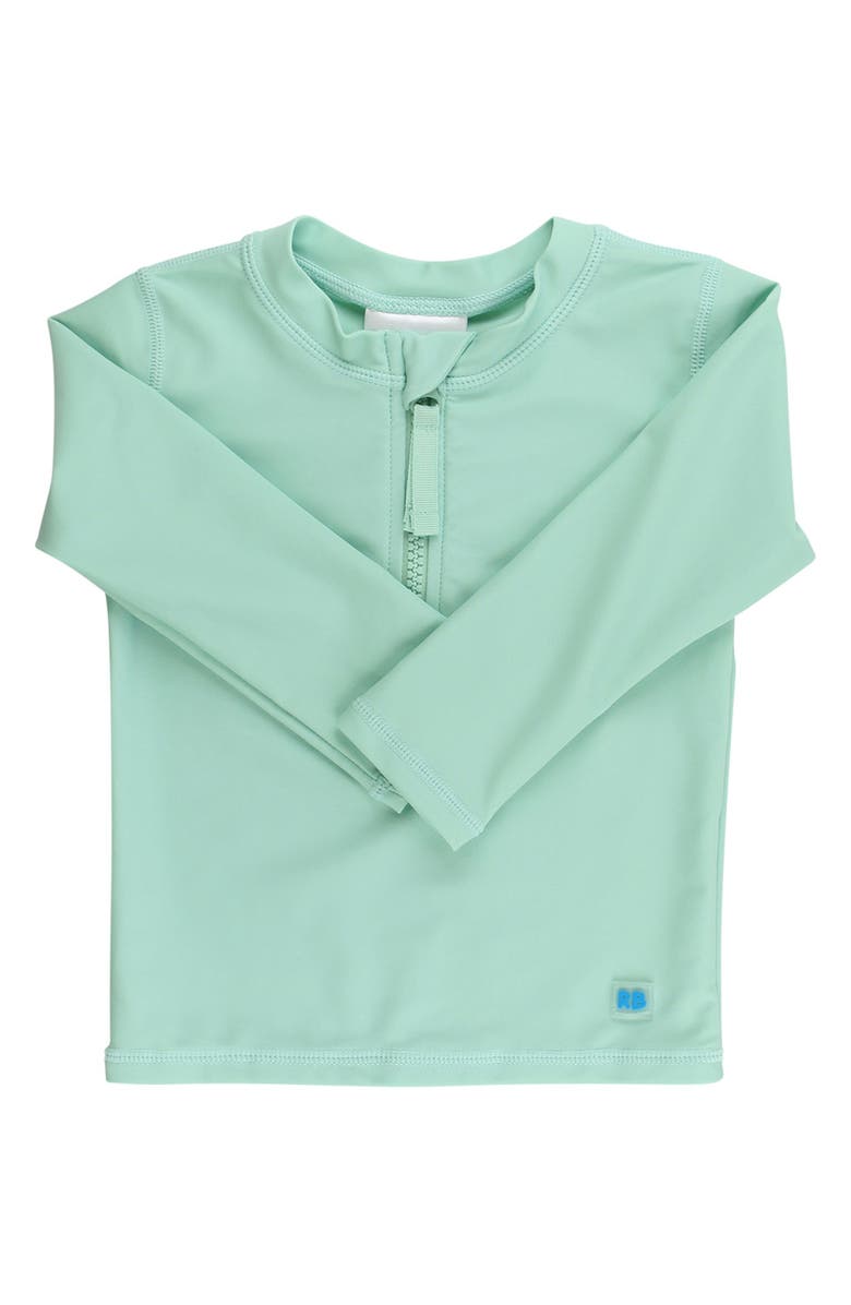 RuggedButts Boys UPF50+ Sun Protected Zipper Long Sleeve Rash Guard, Main, color, Sage