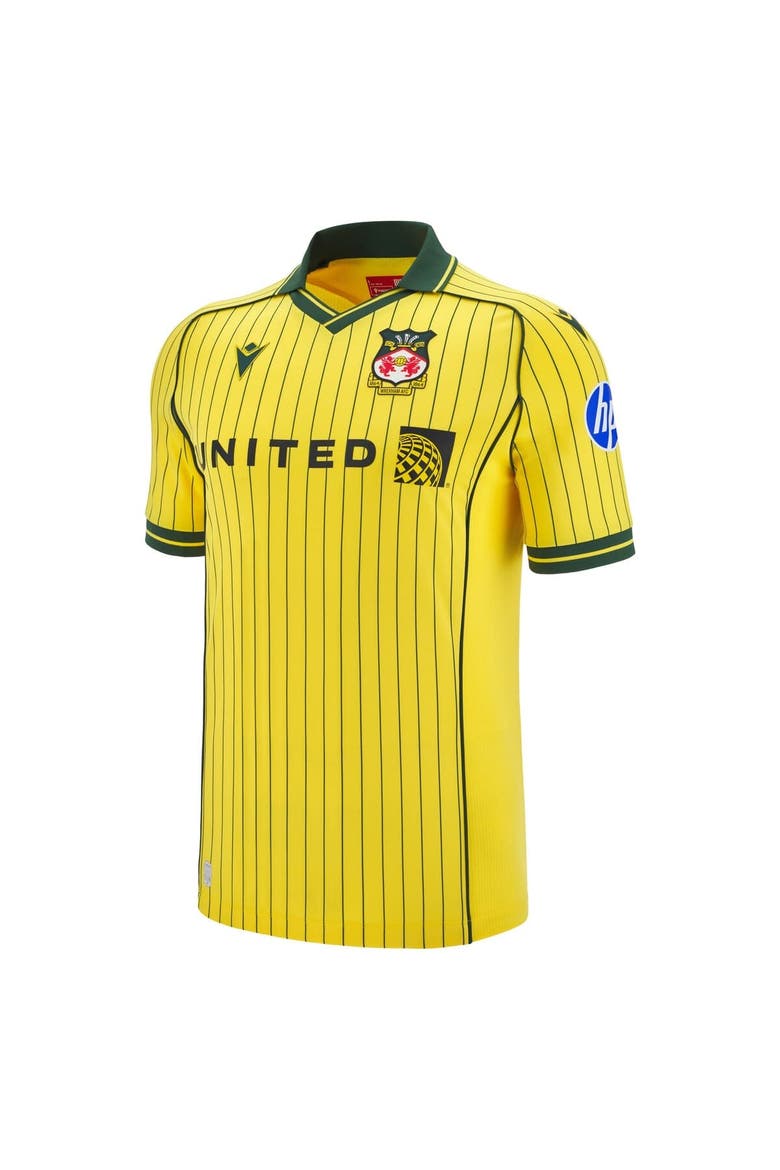 Men's Macron Yellow Wrexham 2025/26 Away Replica Jersey, Alternate, color, Yellow