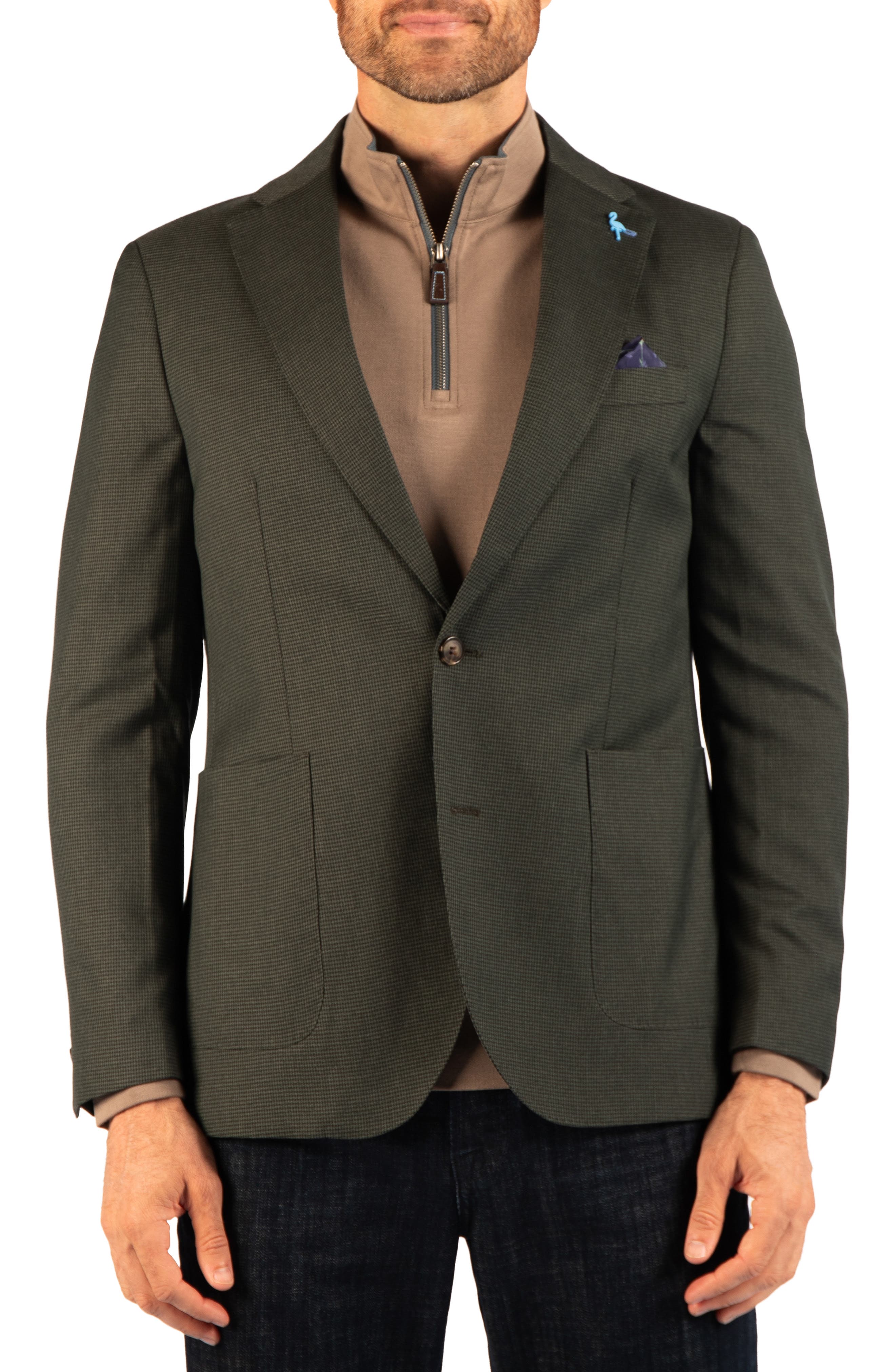 Tailorbyrd Plaid Sport Coat In Olive