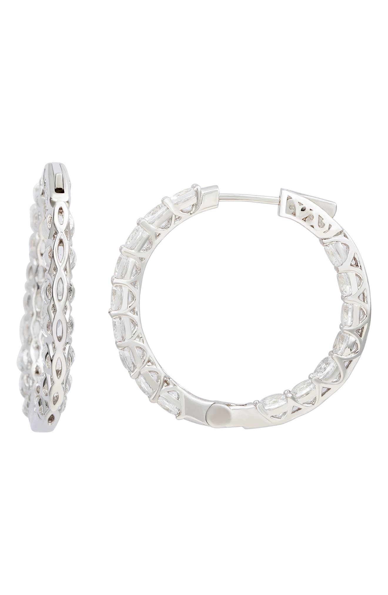 SUZY LEVIAN White Topaz Hoop Earrings (Women) | Nordstromrack