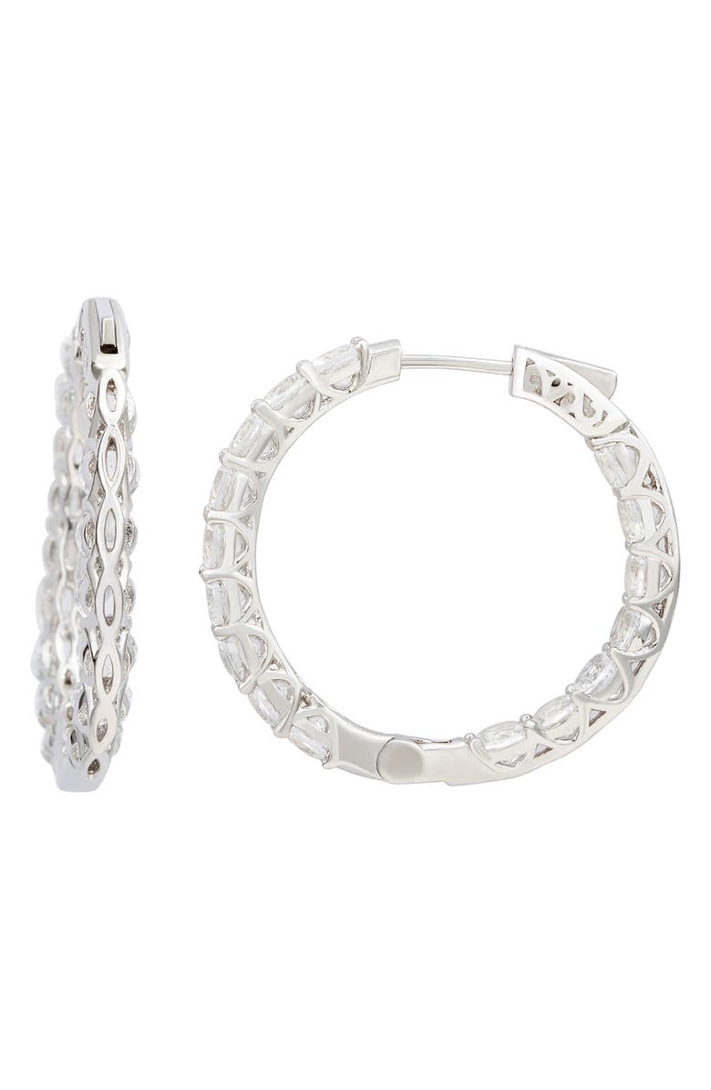 SUZY LEVIAN White Topaz Hoop Earrings, Alternate, color, White