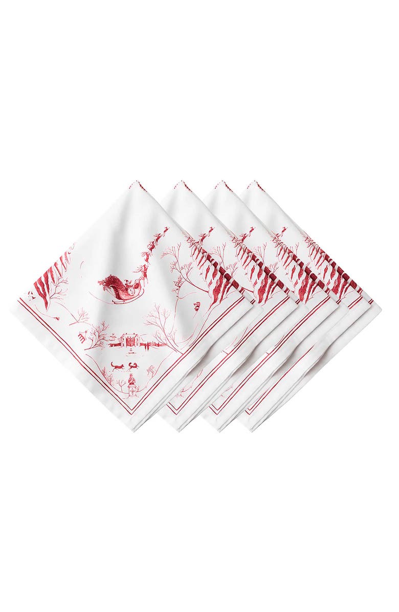 Juliska Country Estate Winter Frolic Set of 4 Napkins, Main, color, Ruby