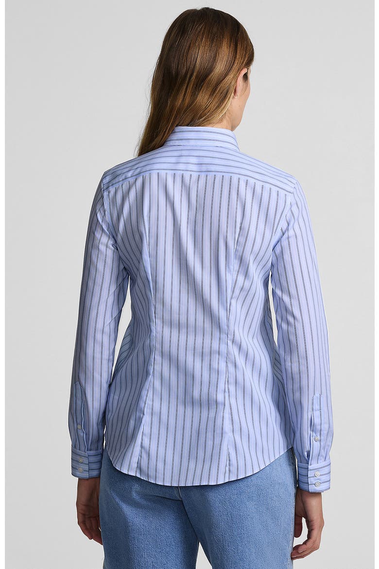 No Iron Button Front Shirt, Alternate, color, Soft Sky Blue Stripe
