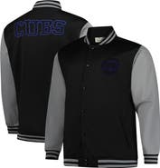 PROFILE Men's Profile Black/Gray Chicago Cubs Full-Snap Varsity Jacket