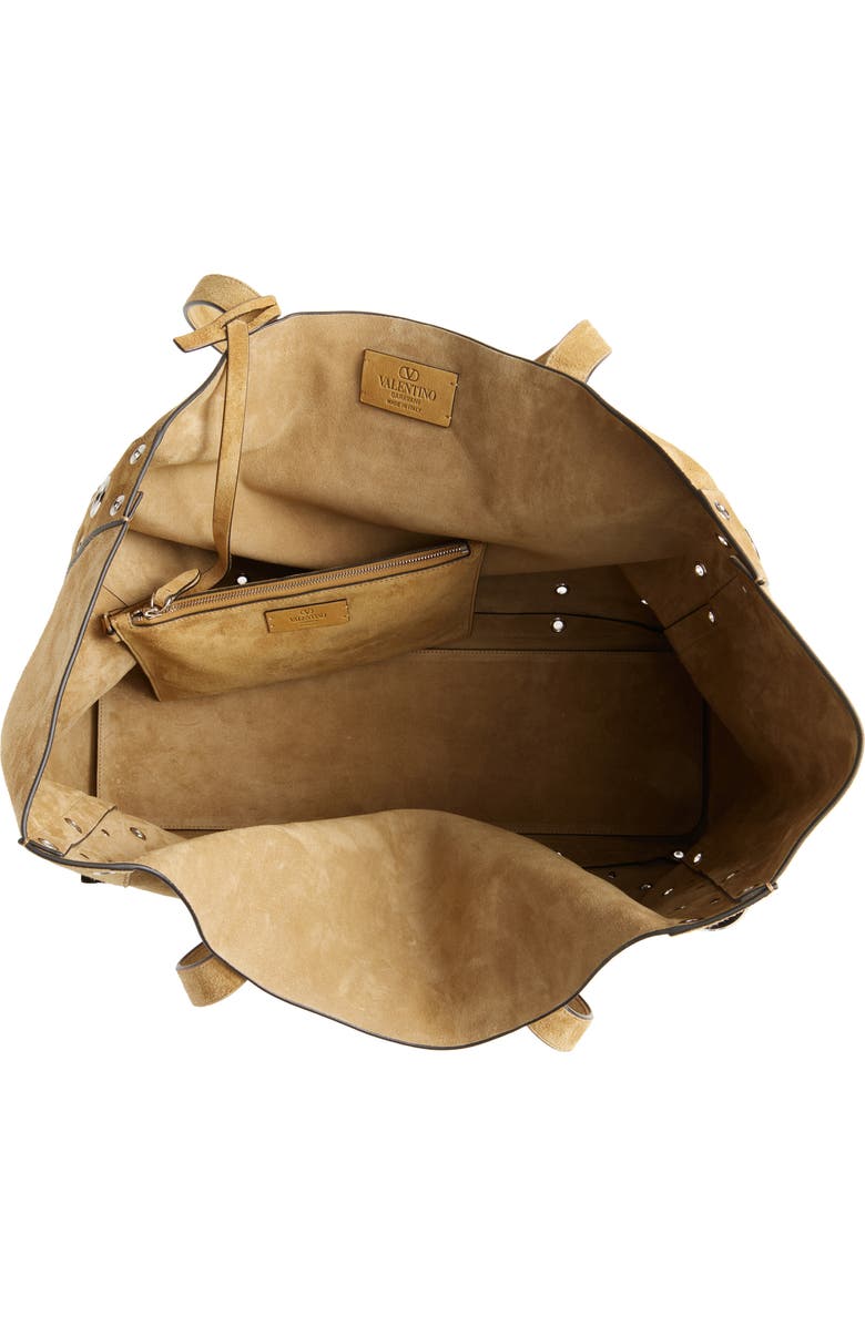 Valentino Garavani Nellcôte Stud Suede Tote Bag, Alternate, color,
