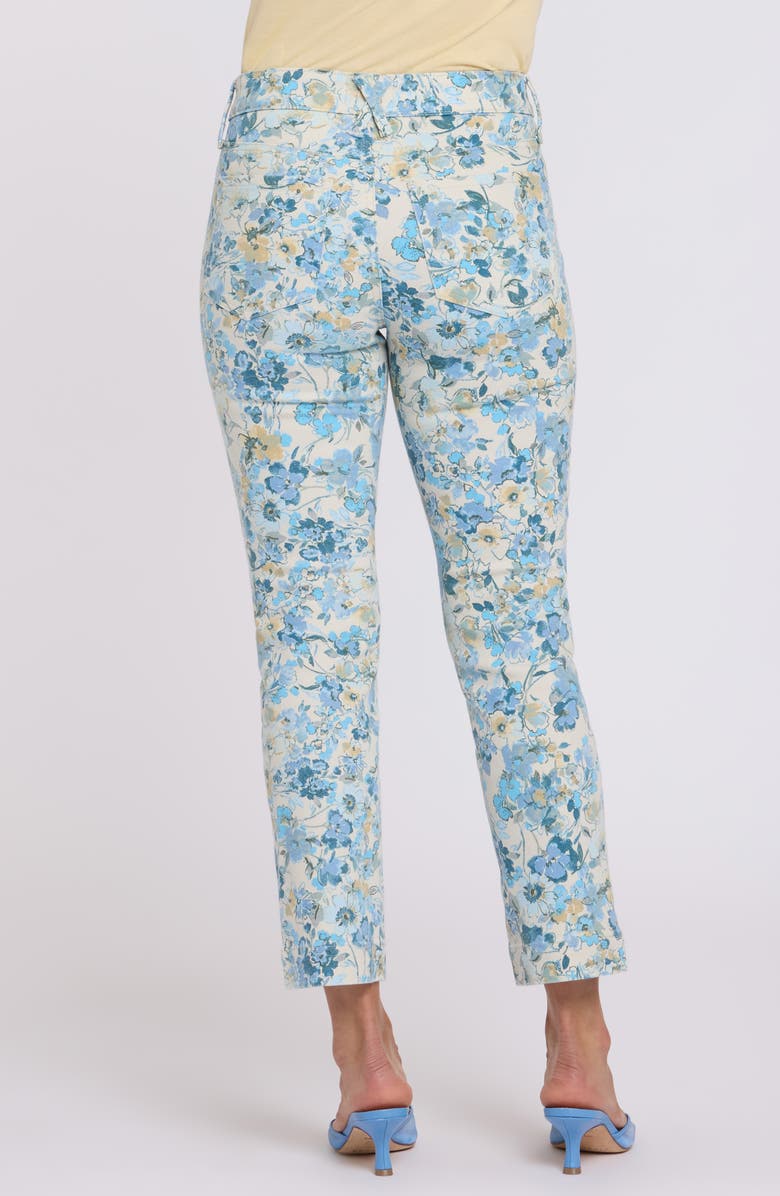 NYDJ Sheri Floral Ankle Slim Jeans, Alternate, color, Blue Blooms