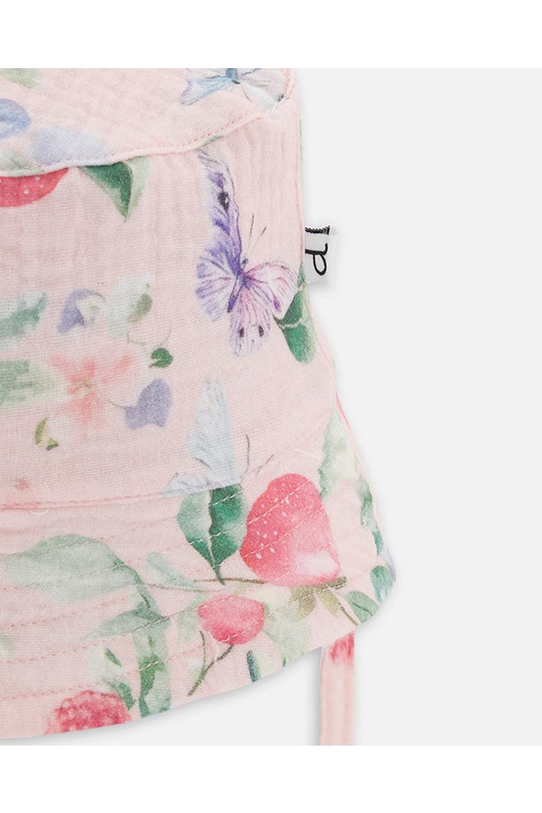 Cotton Muslin Printed Berries Hat, Alternate, color, Pink Printed Berries