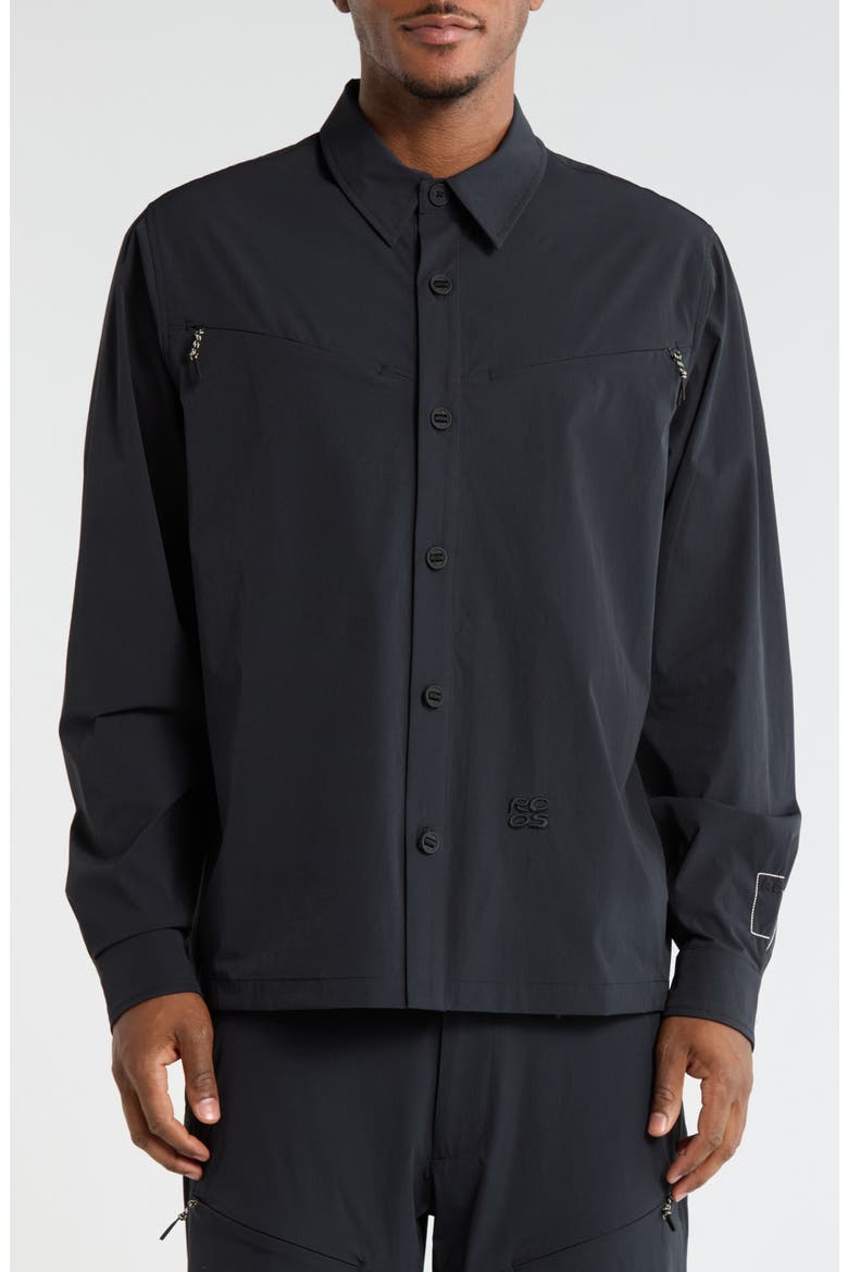 Gender Inclusive Reyes Water Resistant Shirt Jacket, Alternate, color, BLACK