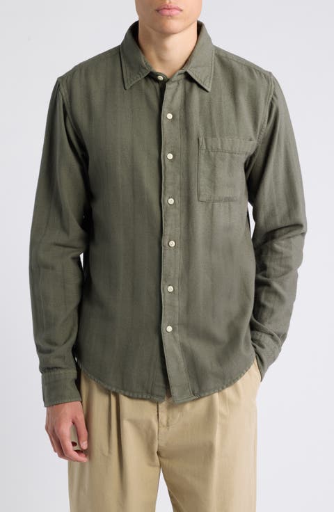 Herringbone Organic Cotton Flannel Shirt