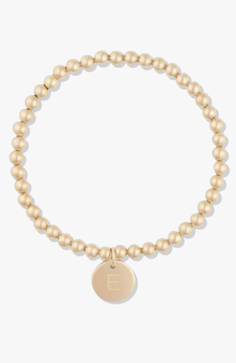Classic Initial Coin 14k Gold Filled Bead Bracelet