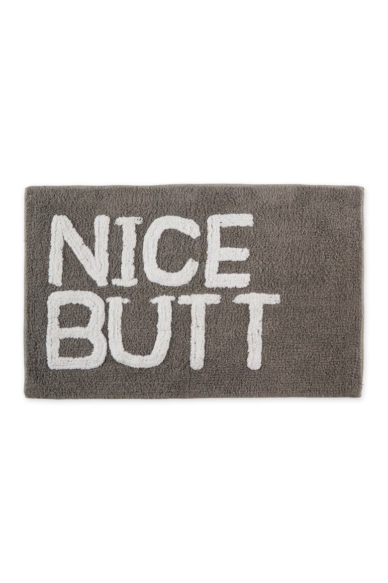 Gray & White Tufted Bath Mat, Nice Butt, 20x31, Alternate, color, Gray